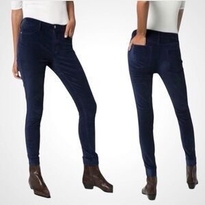 FRAME DENIM LE HIGH SKINNY BLUE VELVET PANTS SIZE 26
